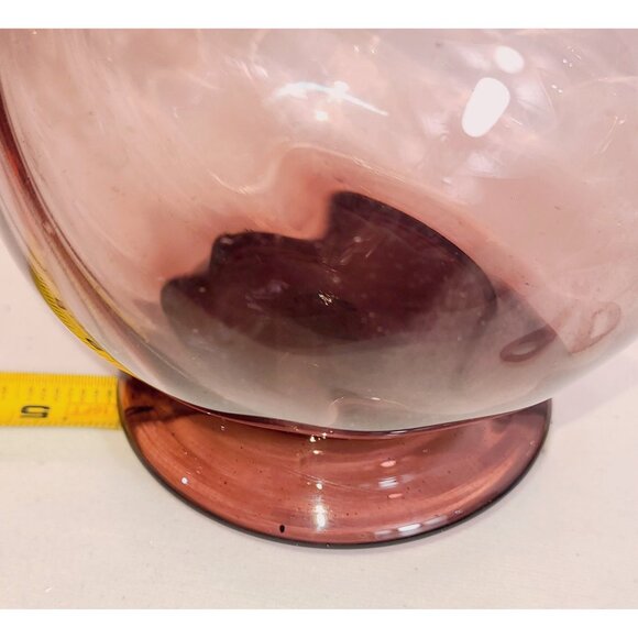 Hermanos Avalos Mexican art Glass Tall amethyst swirl Vase 16" - Picture 6 of 9